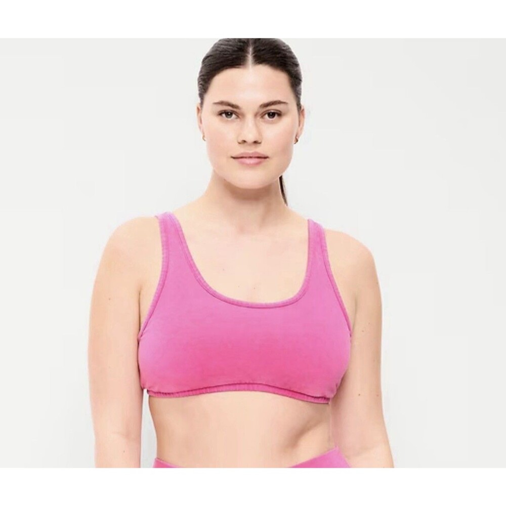 Old Navy Sports Bra XL NWT Magenta Pink Scoop Neck Light Support Yoga Gym Top